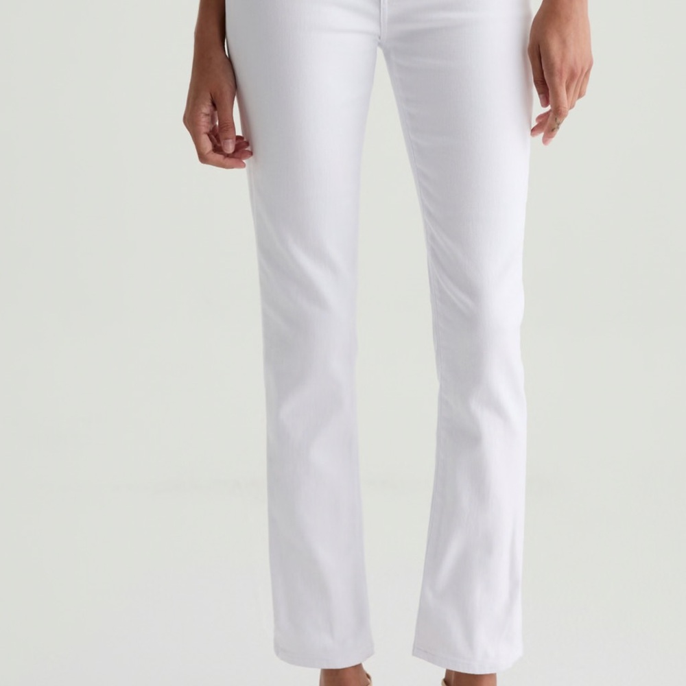 Ag Adriano Goldschmied White Straight Leg Jeans